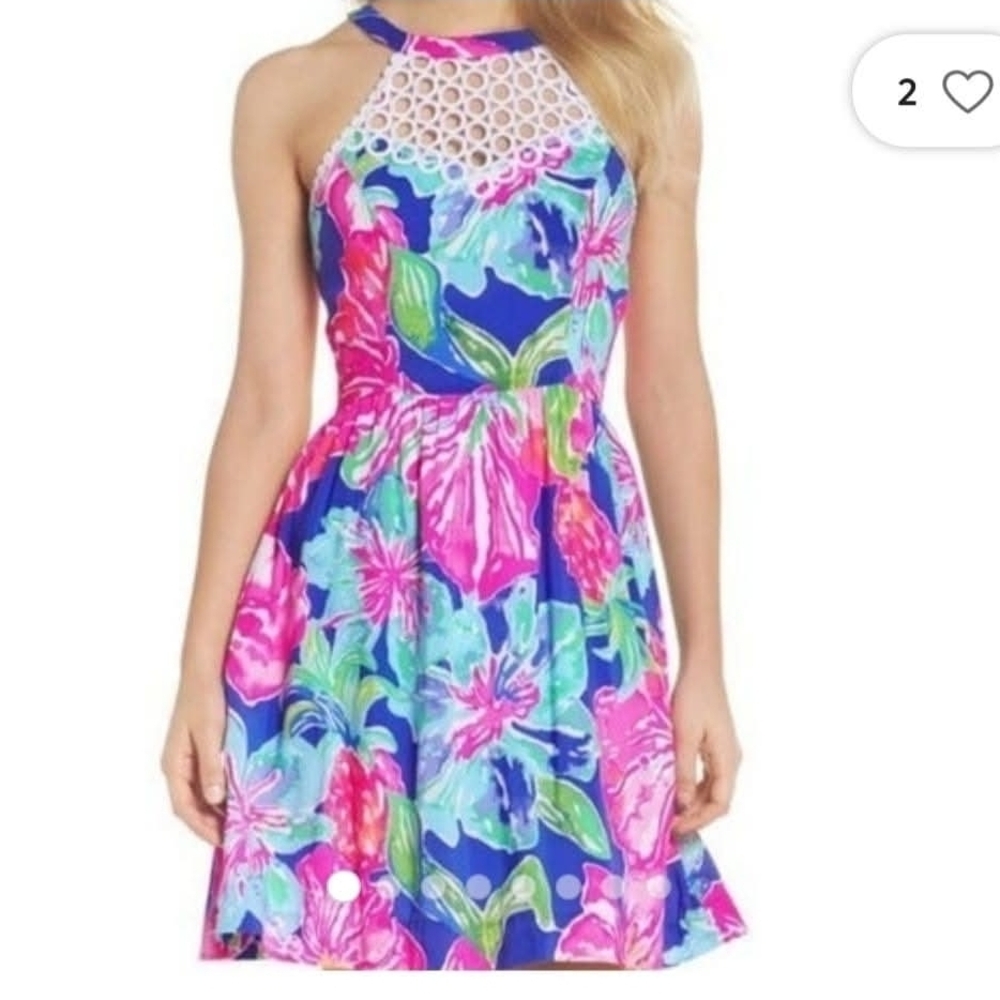 Lilly Pulitzer Blue and Pink Floral Dress